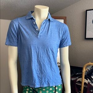 Peter Millar Heathered Sky Blue Short Sleeve Polo